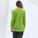 Chic Green Velvet Blazer