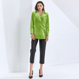 Chic Green Velvet Blazer