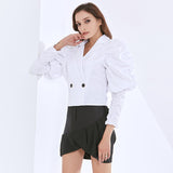 Puffed Sleeve Blazer Top in colors