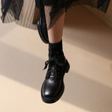 Vegan Leather Lace-up Motorcycle Boots