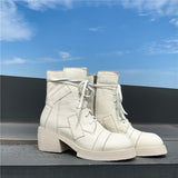 Lace-up Leather Army Boots
