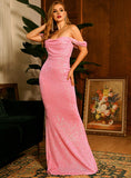 EVELYN Draped Off-Shoulder Gown