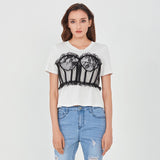 Shirt with Lace Corset