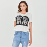 Shirt with Lace Corset