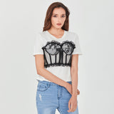 Shirt with Lace Corset