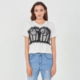 Shirt with Lace Corset