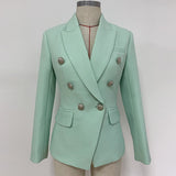 Double-Breasted Mint Blazer