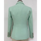 Double-Breasted Mint Blazer