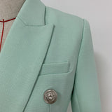 Double-Breasted Mint Blazer
