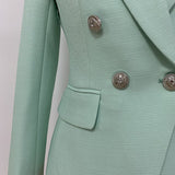 Double-Breasted Mint Blazer