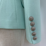 Double-Breasted Mint Blazer