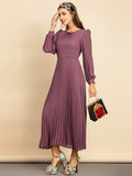 MARIA Pleated Maxi Dress in colors