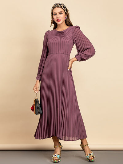 MARIA Pleated Maxi Dress in colors