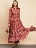 CARRIE Snakeskin Print Tiered Maxi Dress