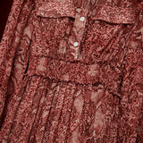 CARRIE Snakeskin Print Tiered Maxi Dress