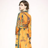 ZORA Jungle Print Retro Maxi Dress