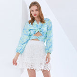 Backless Knotted Blouse in colors