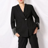 Blazer with Chain Tassels Trim