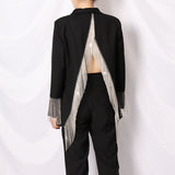 Blazer with Chain Tassels Trim