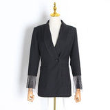 Blazer with Chain Tassels Trim