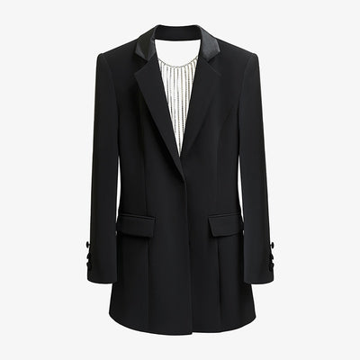 Mini Blazer Dress with Rhinestones Tassels