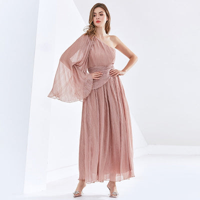 ALTHEA One-shoulder Pleated Maxi Dress