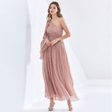 ALTHEA One-shoulder Pleated Maxi Dress