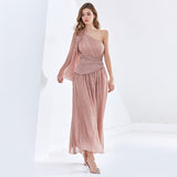 ALTHEA One-shoulder Pleated Maxi Dress