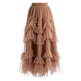 Ruffled Midi Skirt in colors