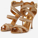 Golden Gladiator Party High-Heeled Sandals