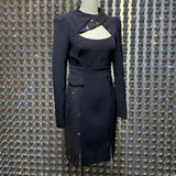 BETHANY Sequins Panel Midi Dress