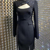 BETHANY Sequins Panel Midi Dress