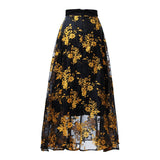 Floral Mesh Midi Skirt in colors