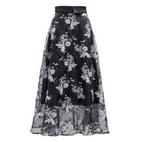 Floral Mesh Midi Skirt in colors
