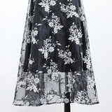 Floral Mesh Midi Skirt in colors