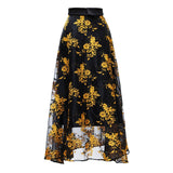 Floral Mesh Midi Skirt in colors