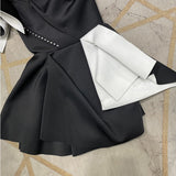 Origami Black-White Mini Dress