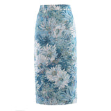 Jacquard Vintage Floral Midi Skirt