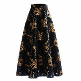 Jacquard Lace Elegant Midi Skirt