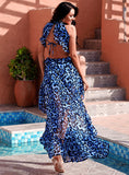 Leopard Print Hi-Low Chiffon Dress