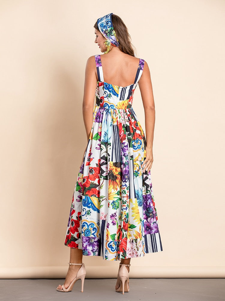 MAYA Floral Print Midi Dress