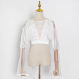 Vintage Lace Crop Blouse in colors