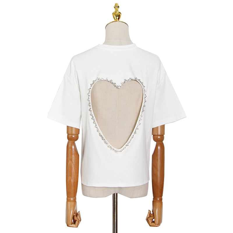 Heart Cut-out Back Shirt in colors