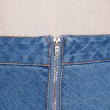 Ruffled Hem Denim Skirt in colors