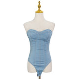 Denim Bustier Bodysuit