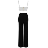Crop Bustier and Slit Pant Set