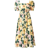 DELIA Floral Print Puff Sleeve Midi Dress