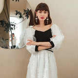 MAJA Elegant Puffed Sleeve Midi Dress