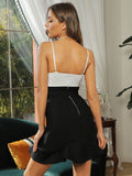 JULIENNE Color Block Belted Mini Dress