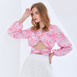 Backless Knotted Blouse in colors